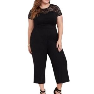 Torrid Black Lace Crop Length Jumpsuit
